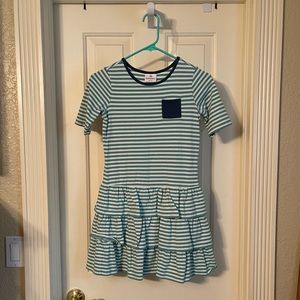 Girls stripe/ruffle dress